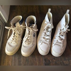 Lot of 2- Coach Cream and White Men's Sneakers (sz12d)